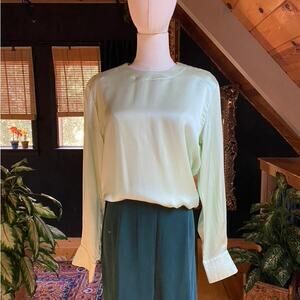 Escada Silk Blouse Green Vintage